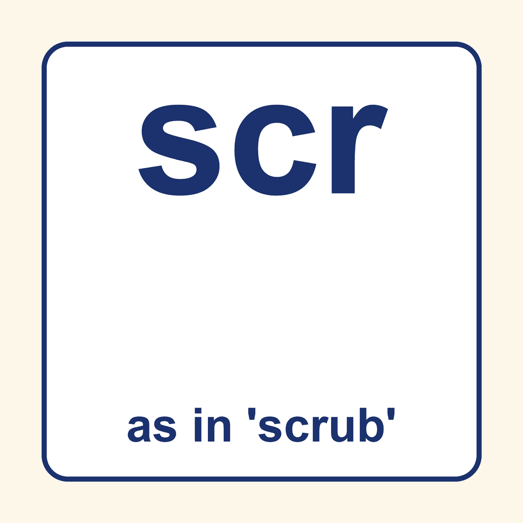 Phonics Trigraph — 'scr' as in scrub