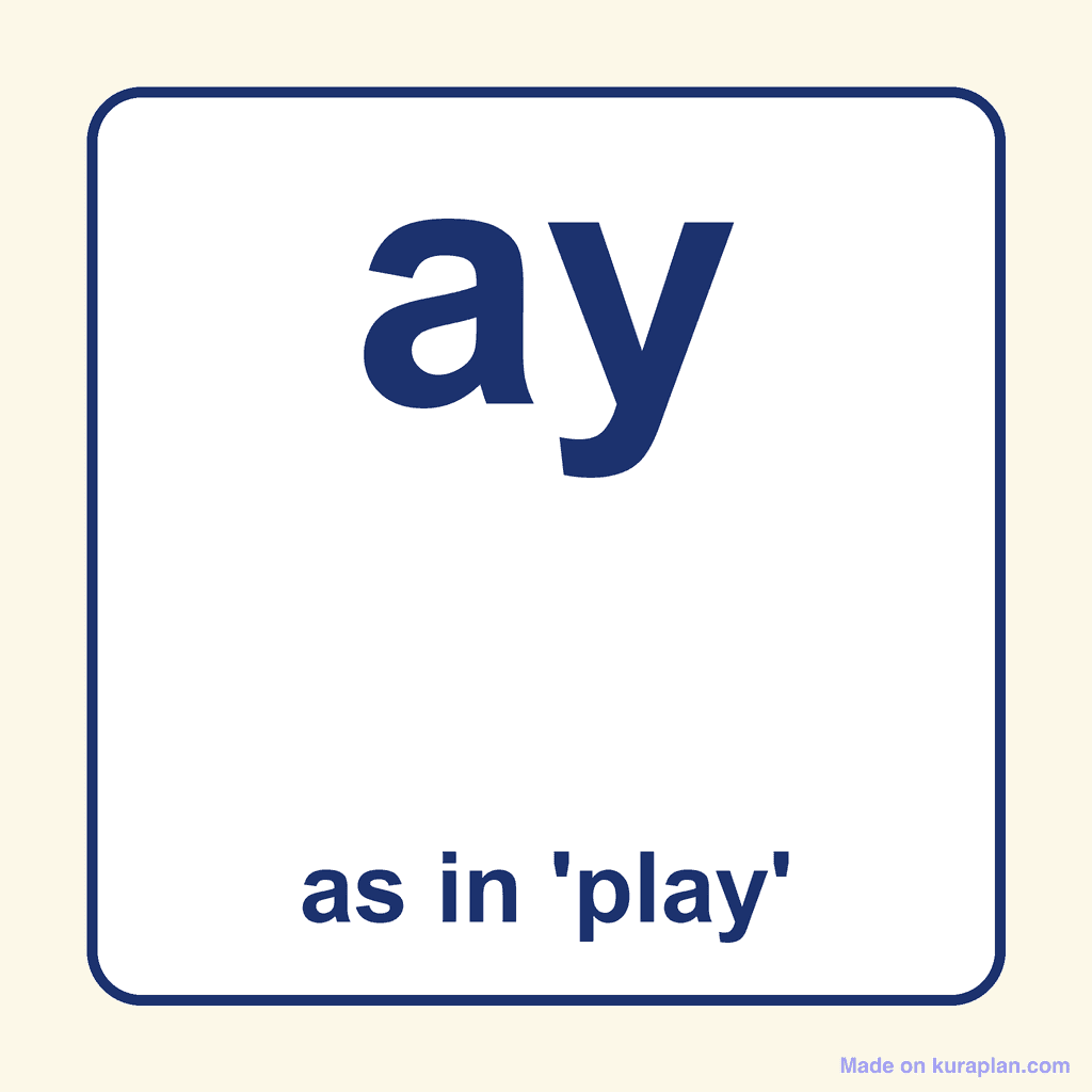 Phonics Vowel Digraph — 'ay' as in play