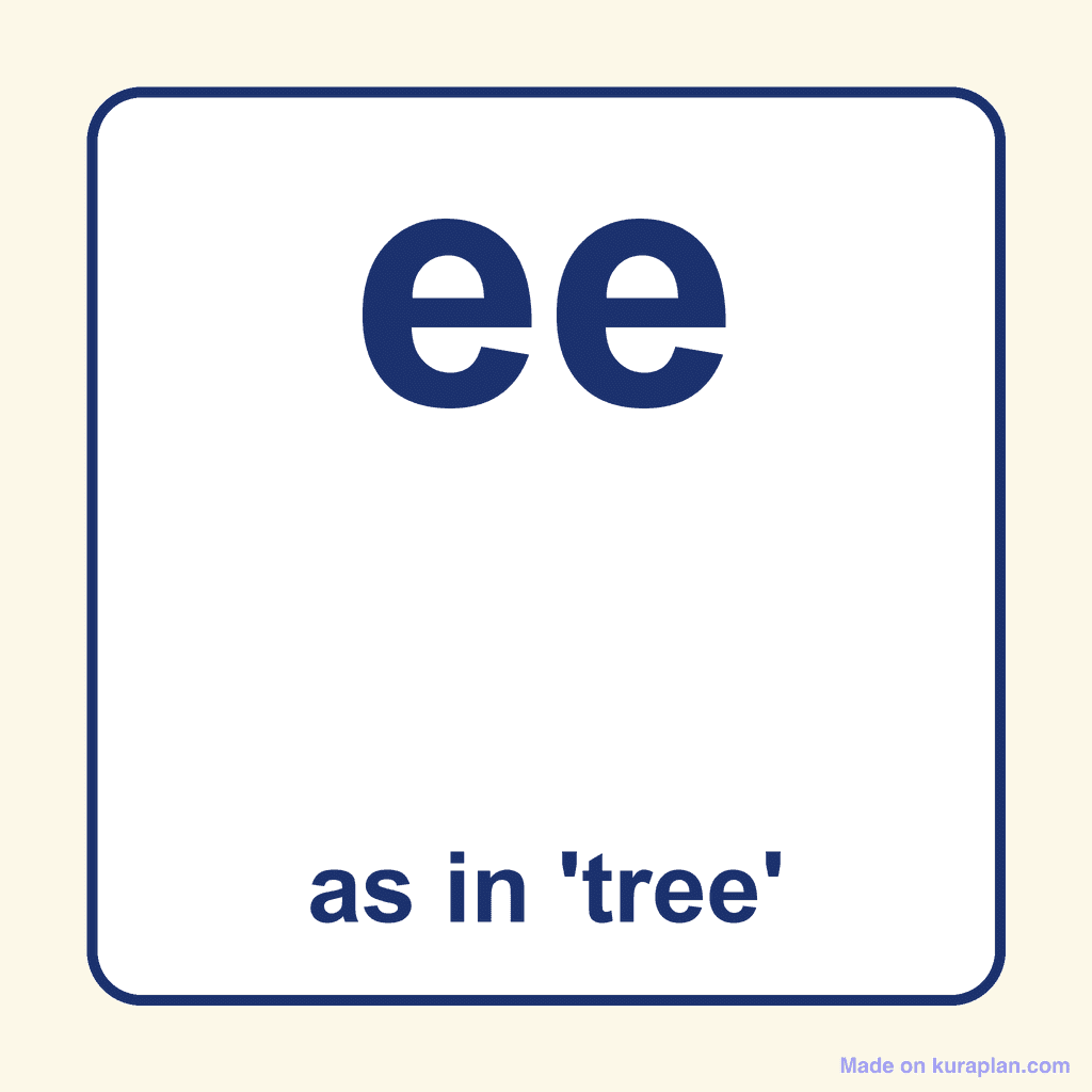 Phonics Vowel Digraph — 'ee' as in tree