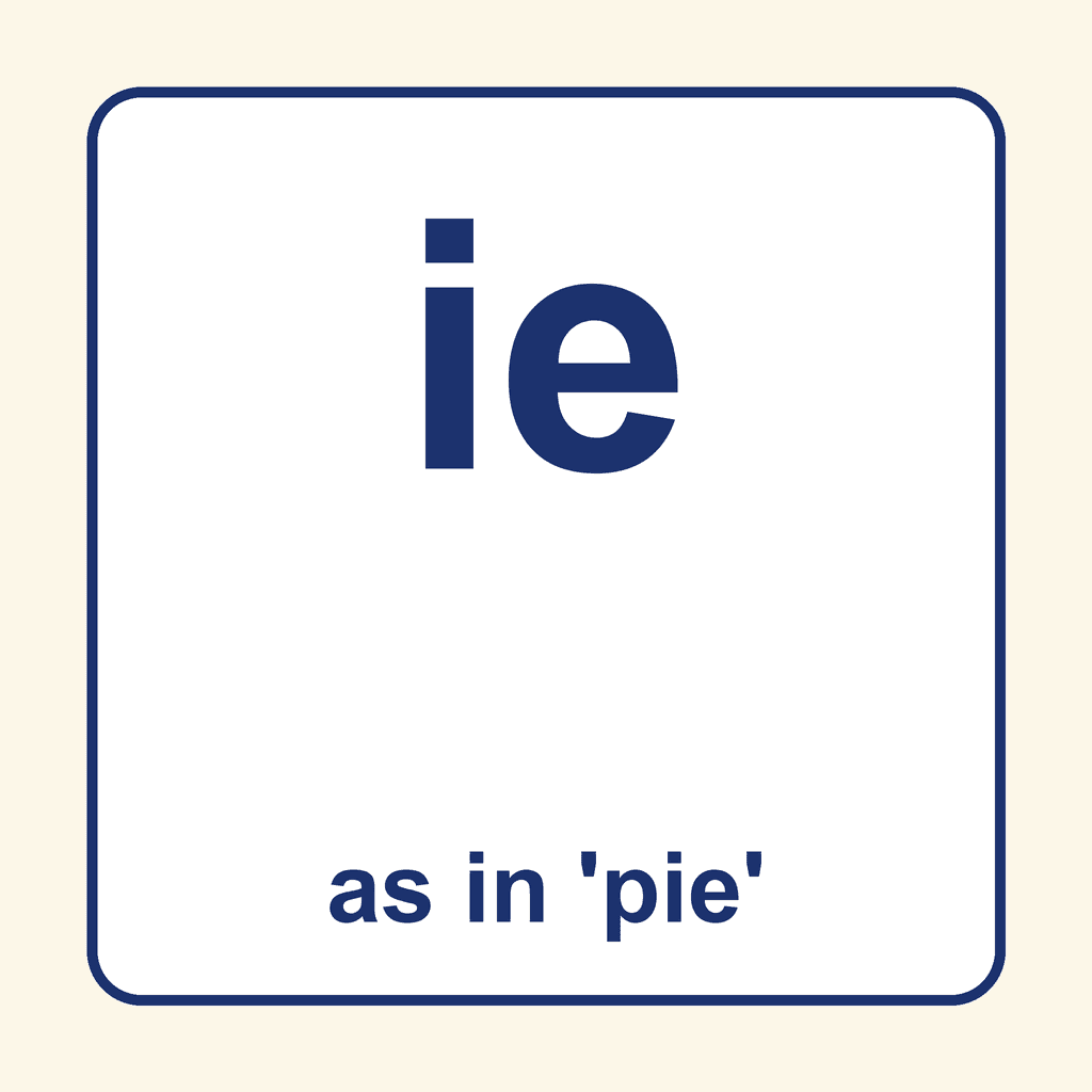 Phonics Vowel Digraph — 'ie' as in pie