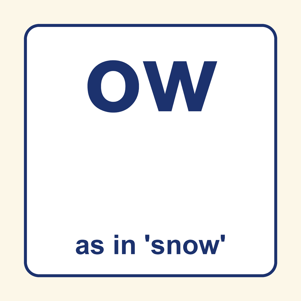 Phonics Vowel Digraph — 'ow' as in snow