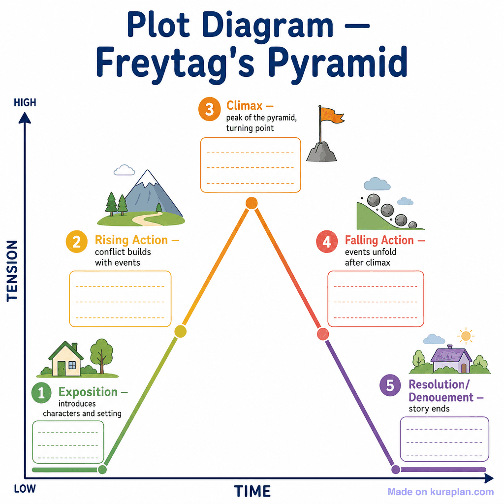 Plot Diagram — Freytag's Pyramid (simple)