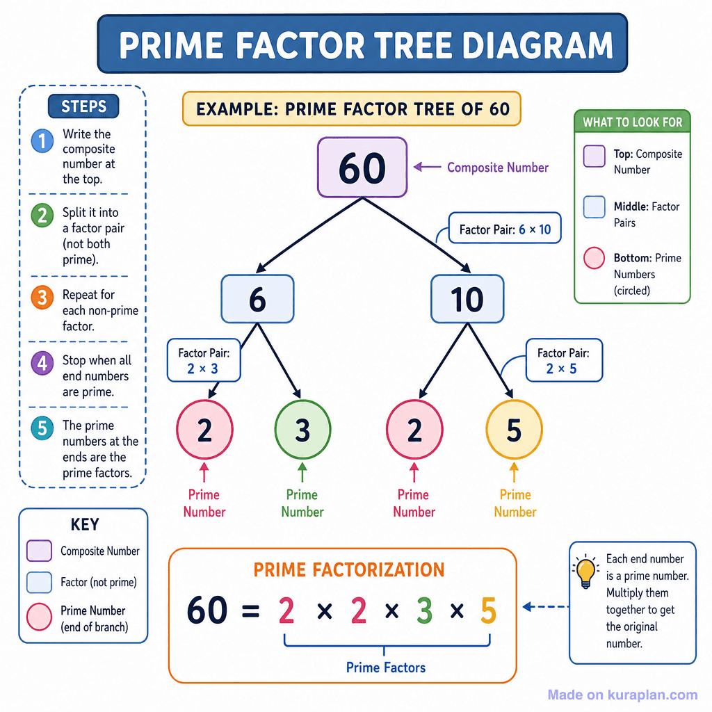 Prime Factor Tree Diagram (detailed)