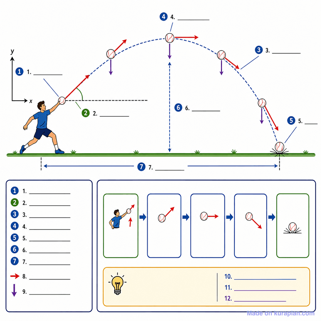 Projectile Motion in Sport (detailed, unlabeled)