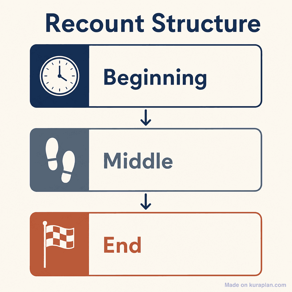 Recount structure (Beginning/Middle/End)