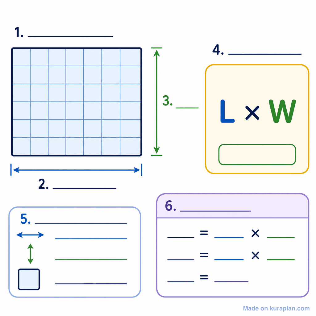 Area of a Rectangle – Formula & Dimensions (simple, unlabeled)