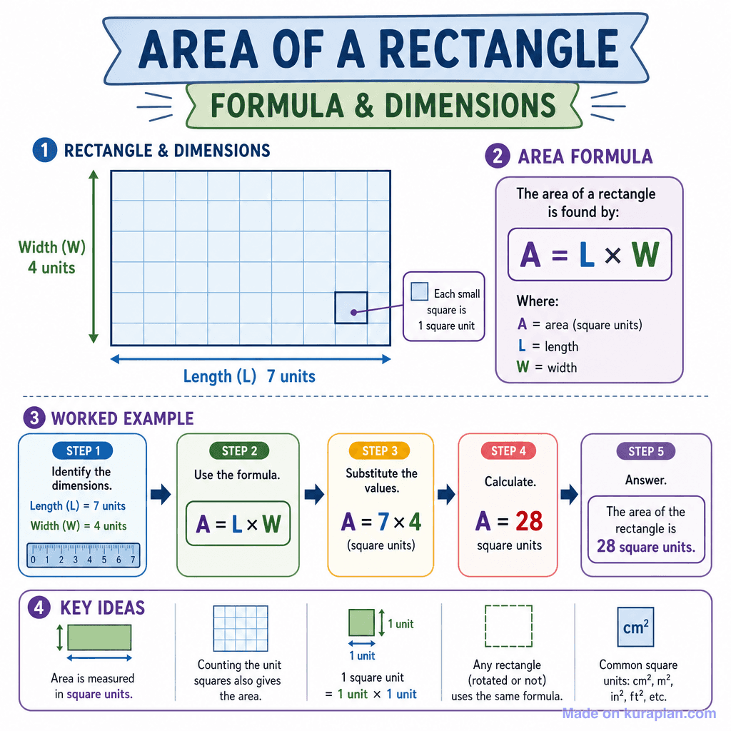 Area of a Rectangle – Formula & Dimensions (detailed)