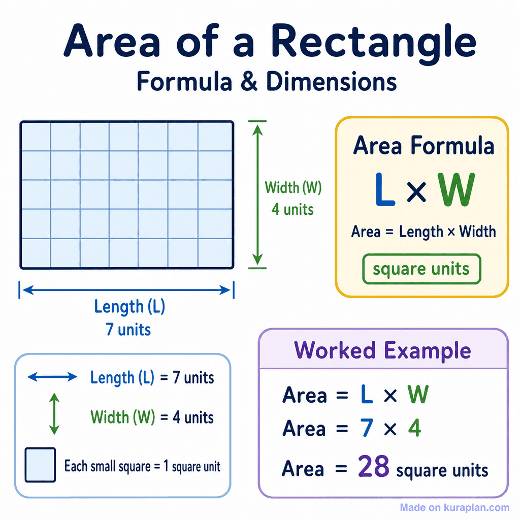 Area of a Rectangle – Formula & Dimensions (simple)
