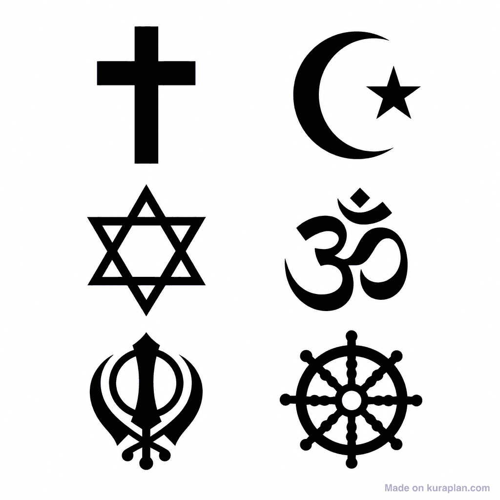 Religion Symbols Six Grid