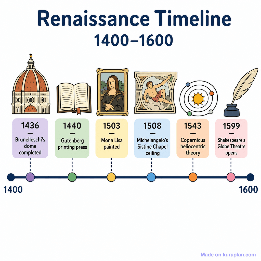 Renaissance Timeline (1400–1600) (simple)