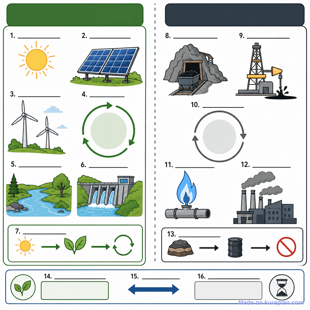 Renewable vs Non-Renewable Resources (detailed, unlabeled)