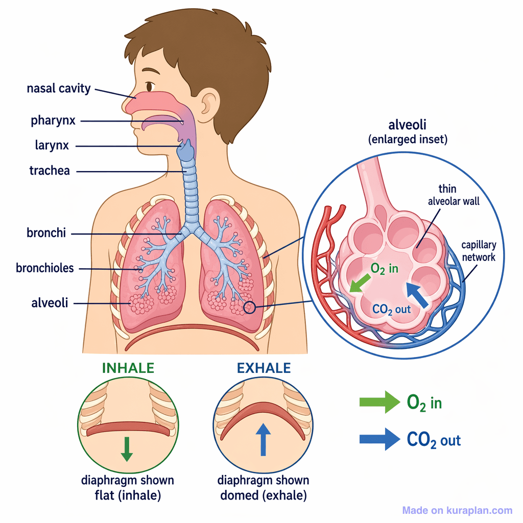 The Respiratory System and Gas Exchange (simple)
