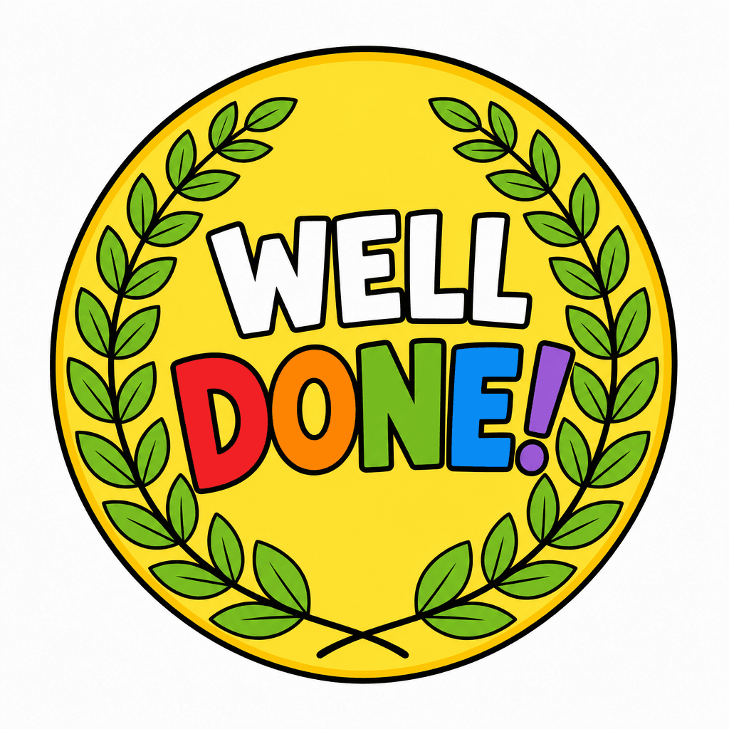 Well Done Circle Sticker