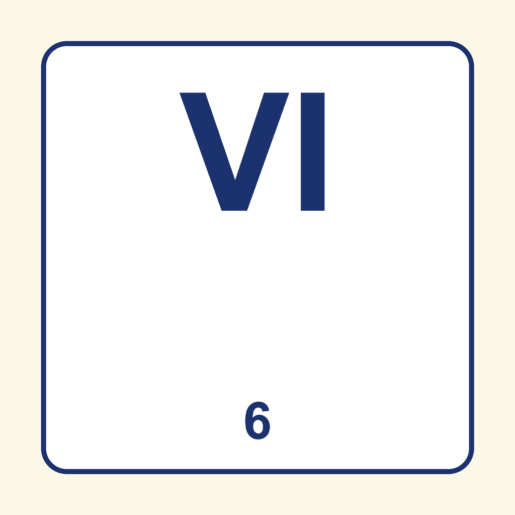 Roman Numeral — VI (6)