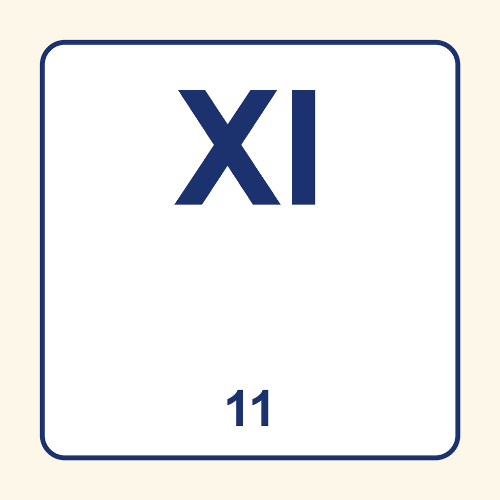 Roman Numeral — XI (11)