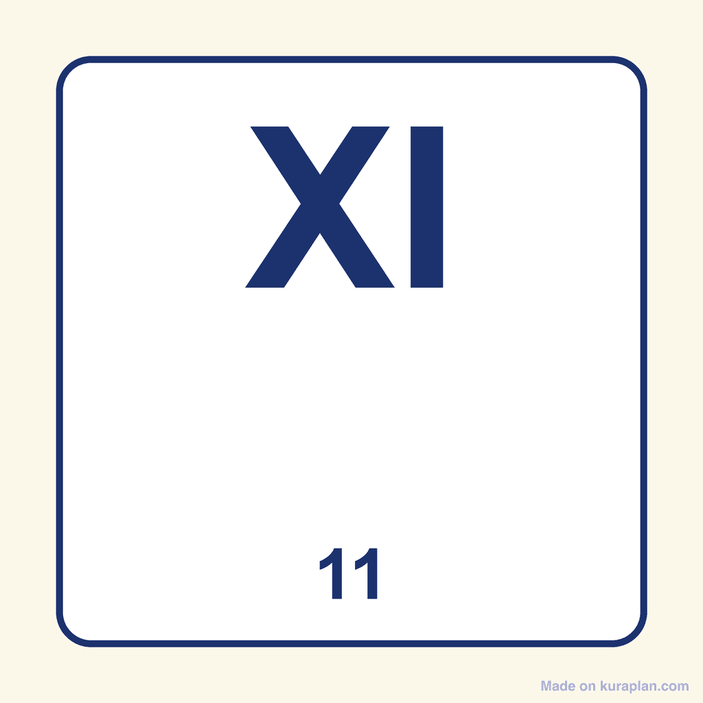Roman Numeral — XI (11)