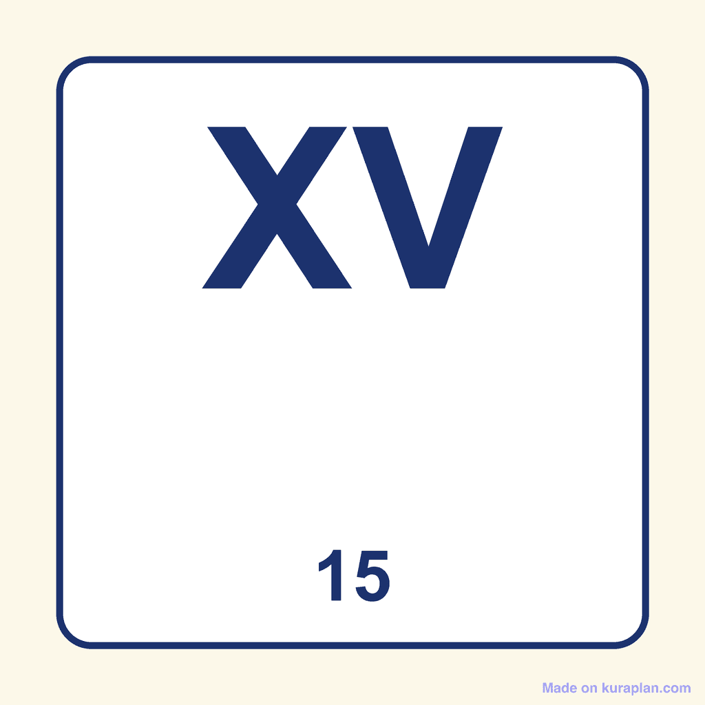 Roman Numeral — XV (15)