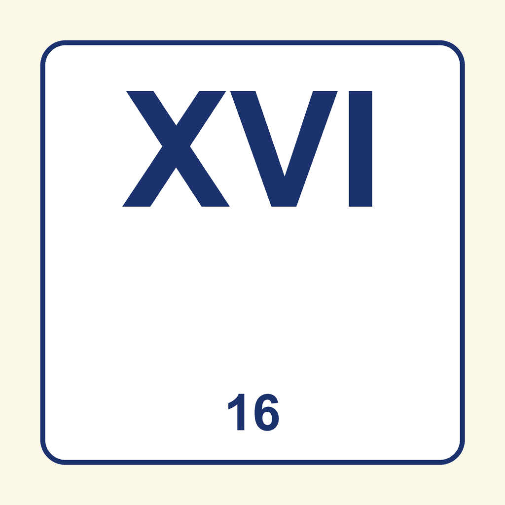 Roman Numeral — XVI (16)