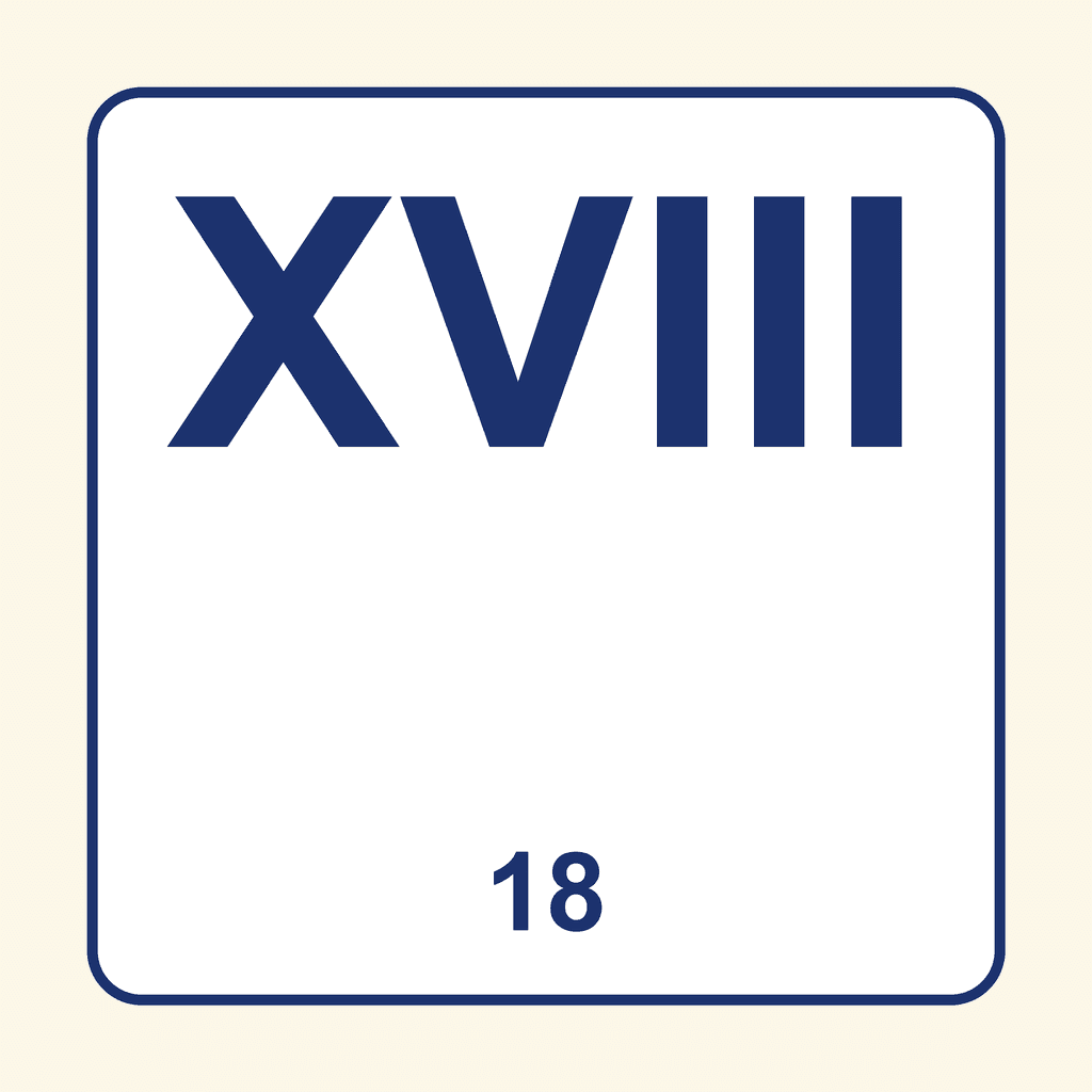 Roman Numeral — XVIII (18)