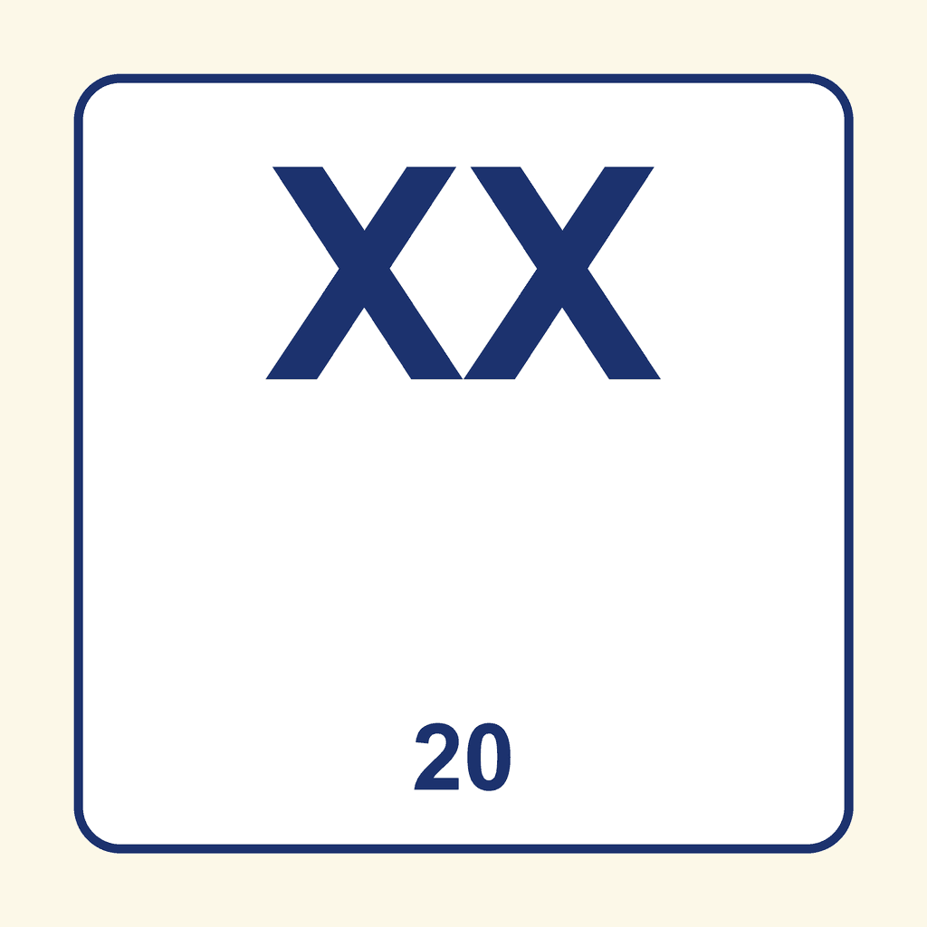 Roman Numeral — XX (20)