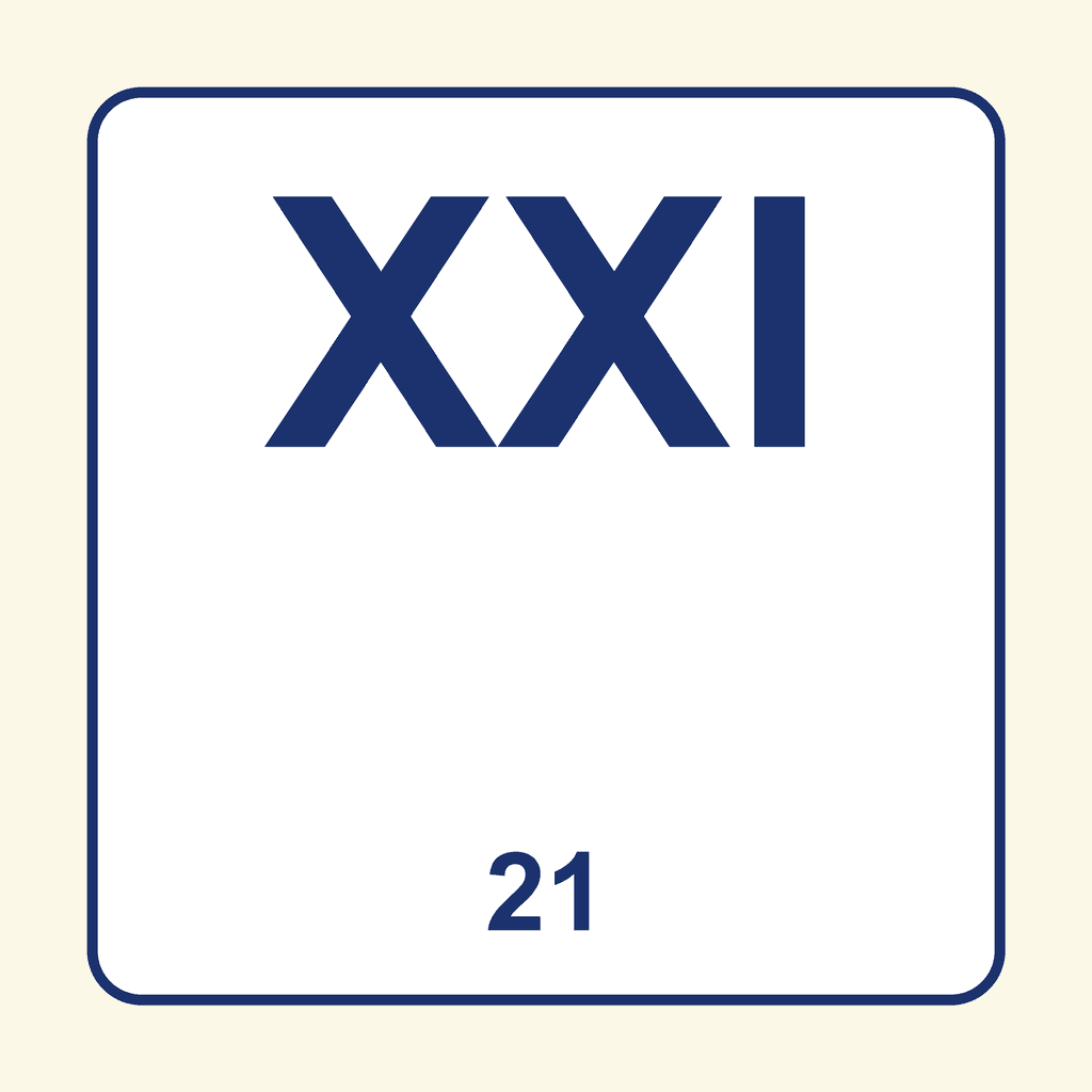 Roman Numeral — XXI (21)
