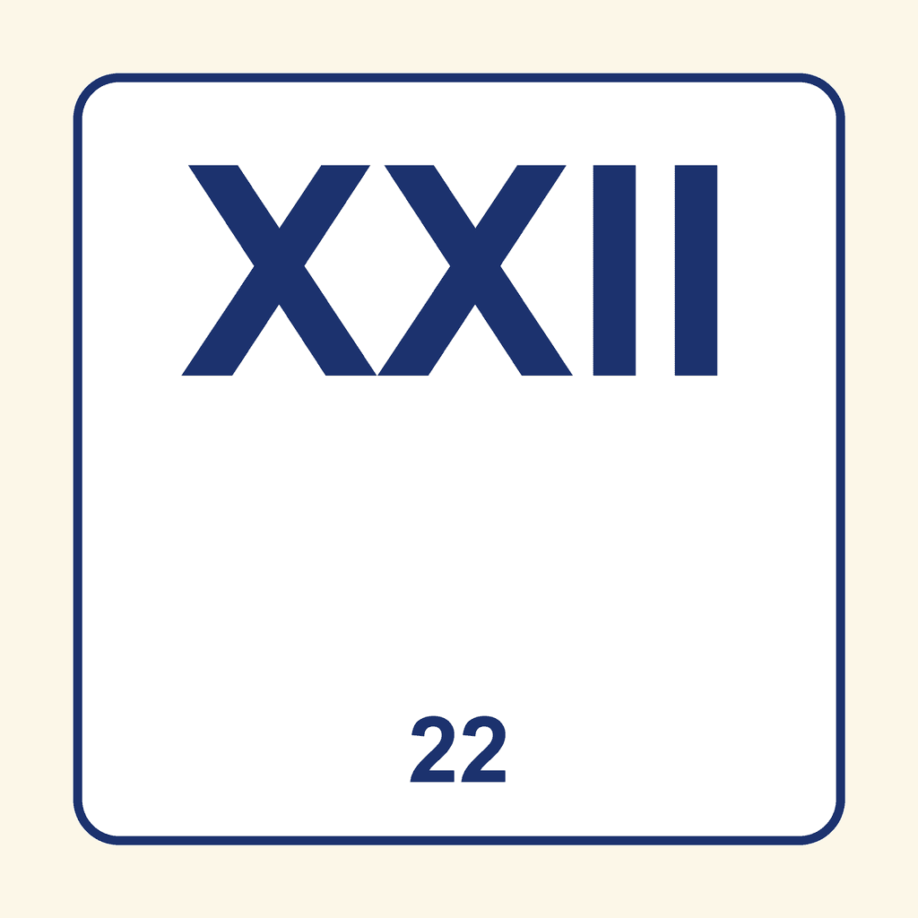 Roman Numeral — XXII (22)