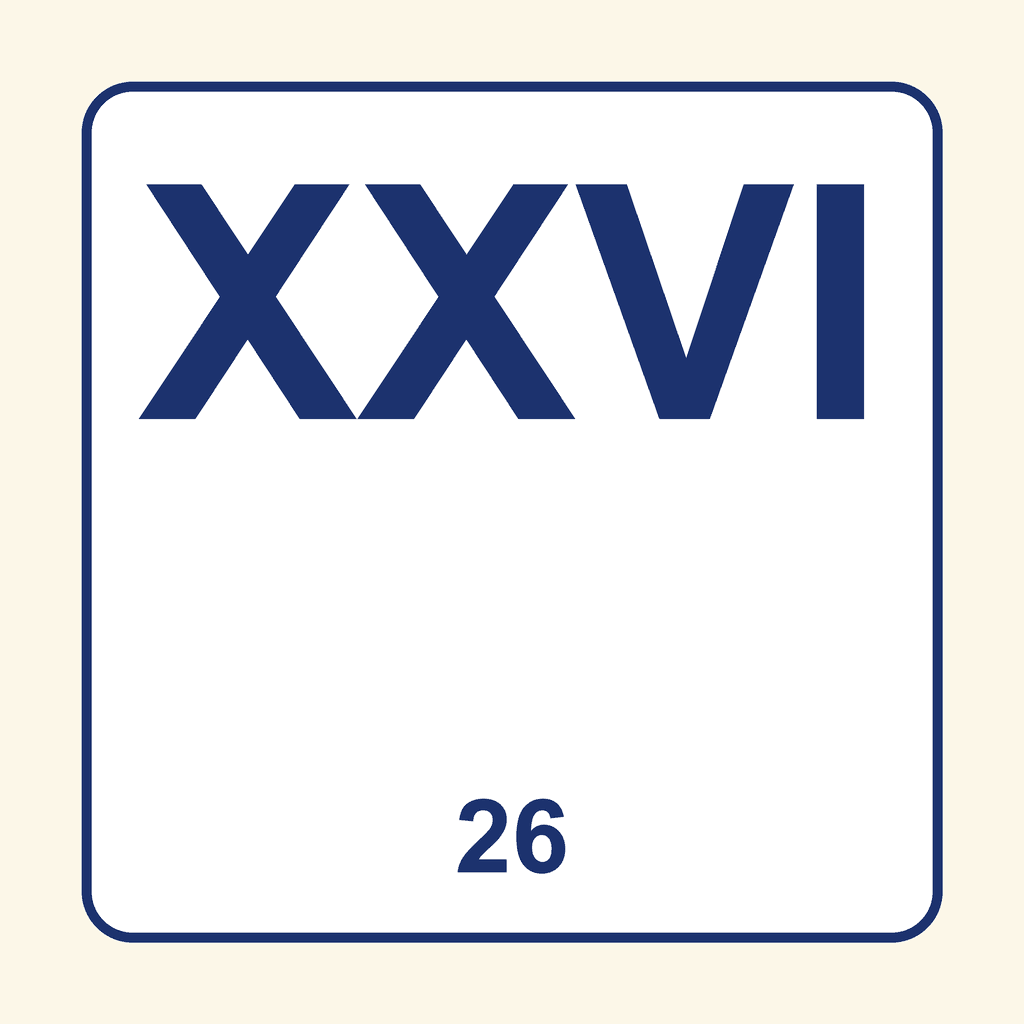 Roman Numeral — XXVI (26)