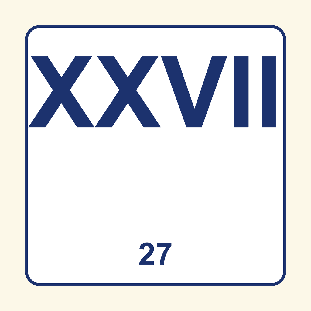 Roman Numeral — XXVII (27)