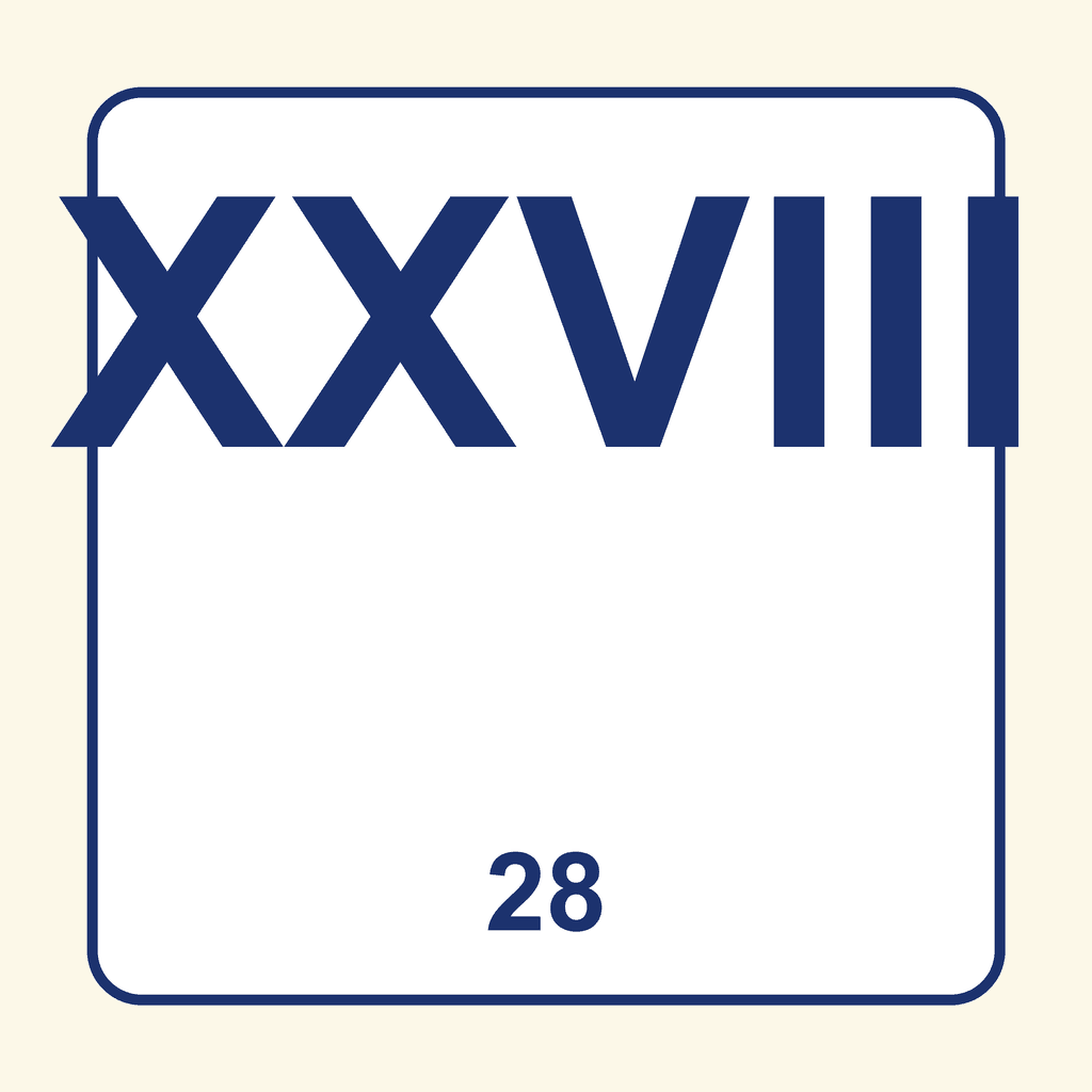 Roman Numeral — XXVIII (28)