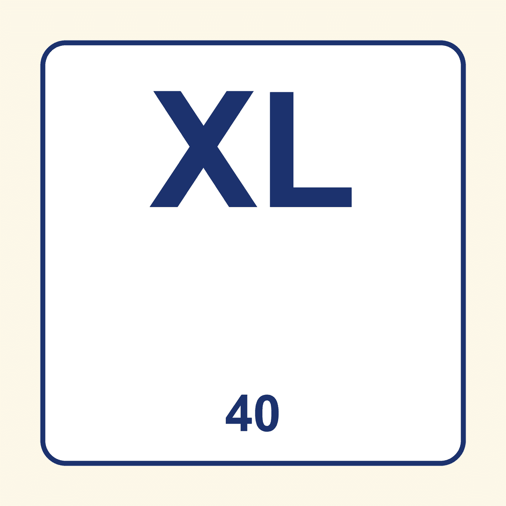 Roman Numeral — XL (40)
