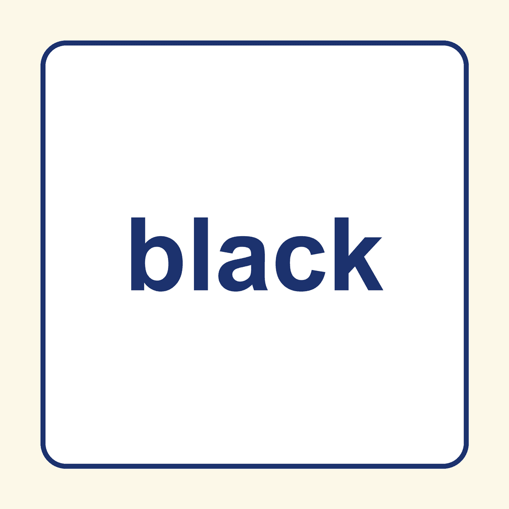 Sight Word — black