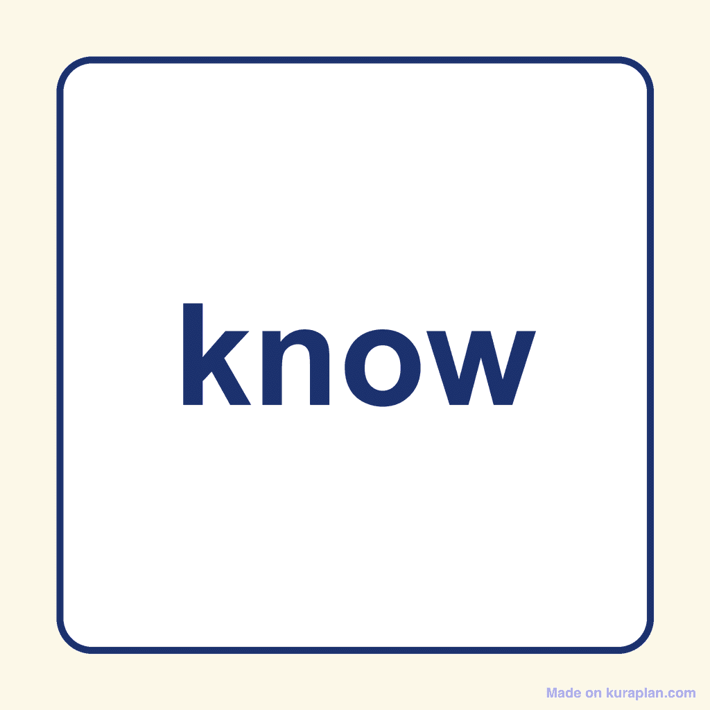 Sight Word — know