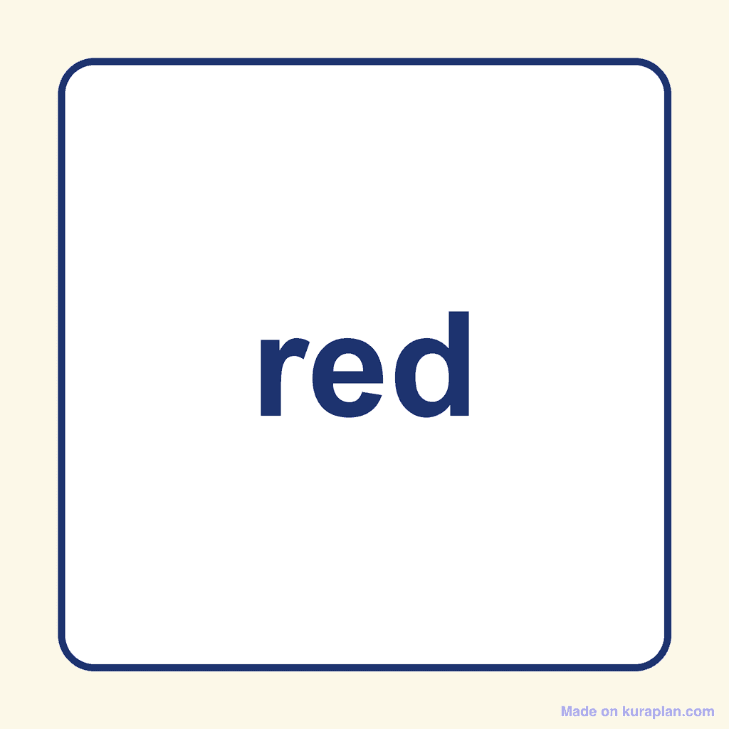 Sight Word — red
