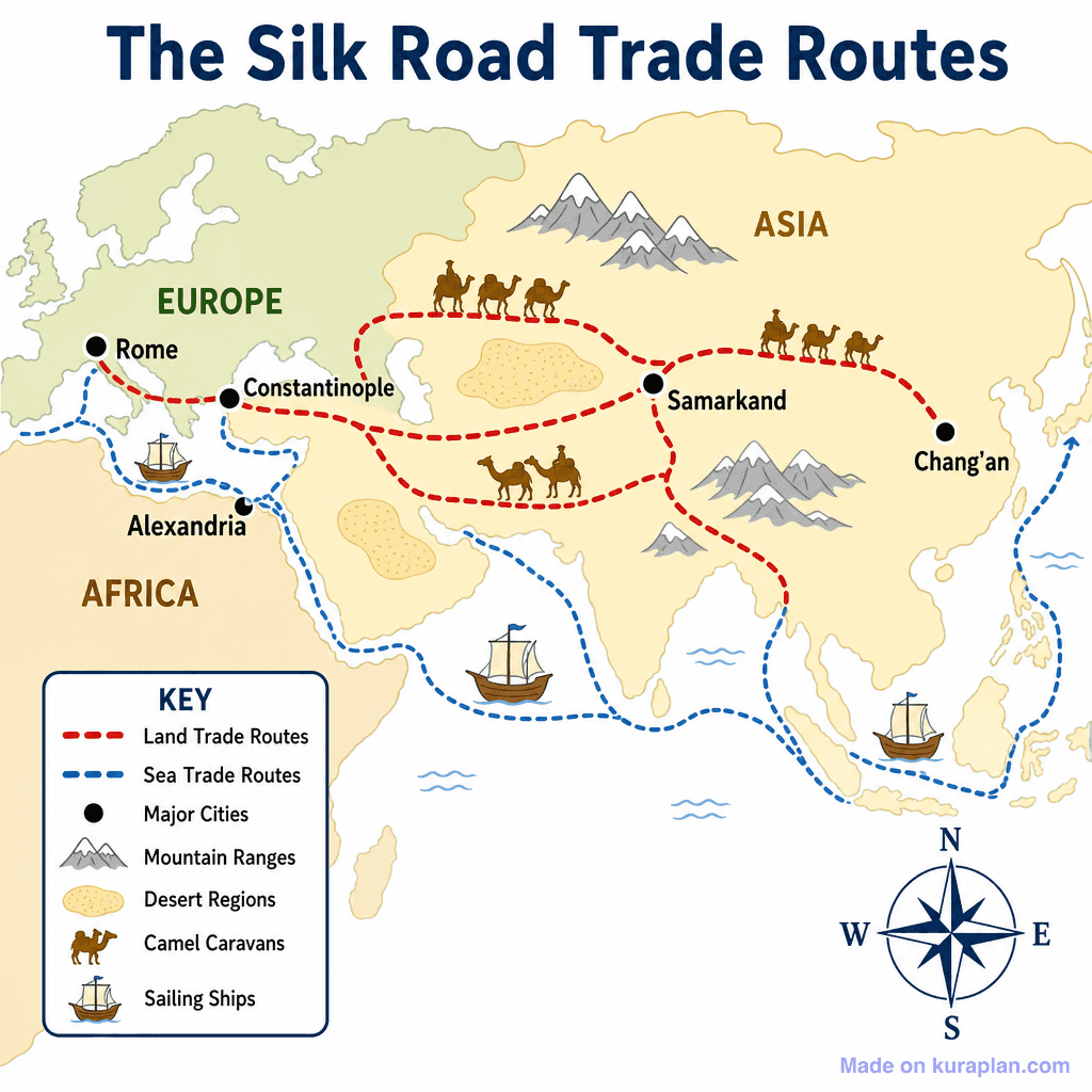 The Silk Road Trade Routes (simple)