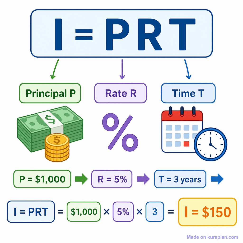 Simple Interest Formula (I = PRT) (simple)