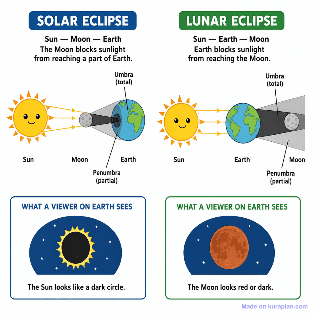 Solar vs Lunar Eclipse (simple)