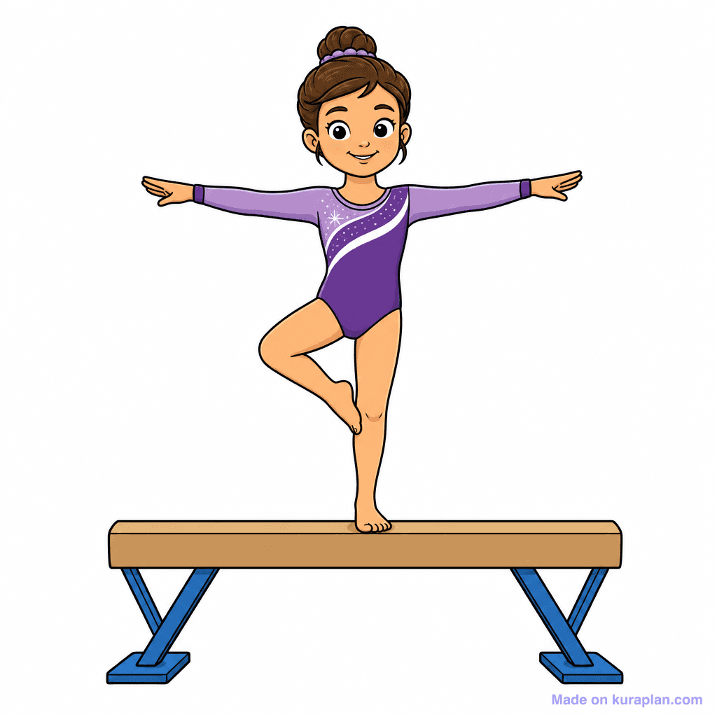 Sport Gymnast On Beam