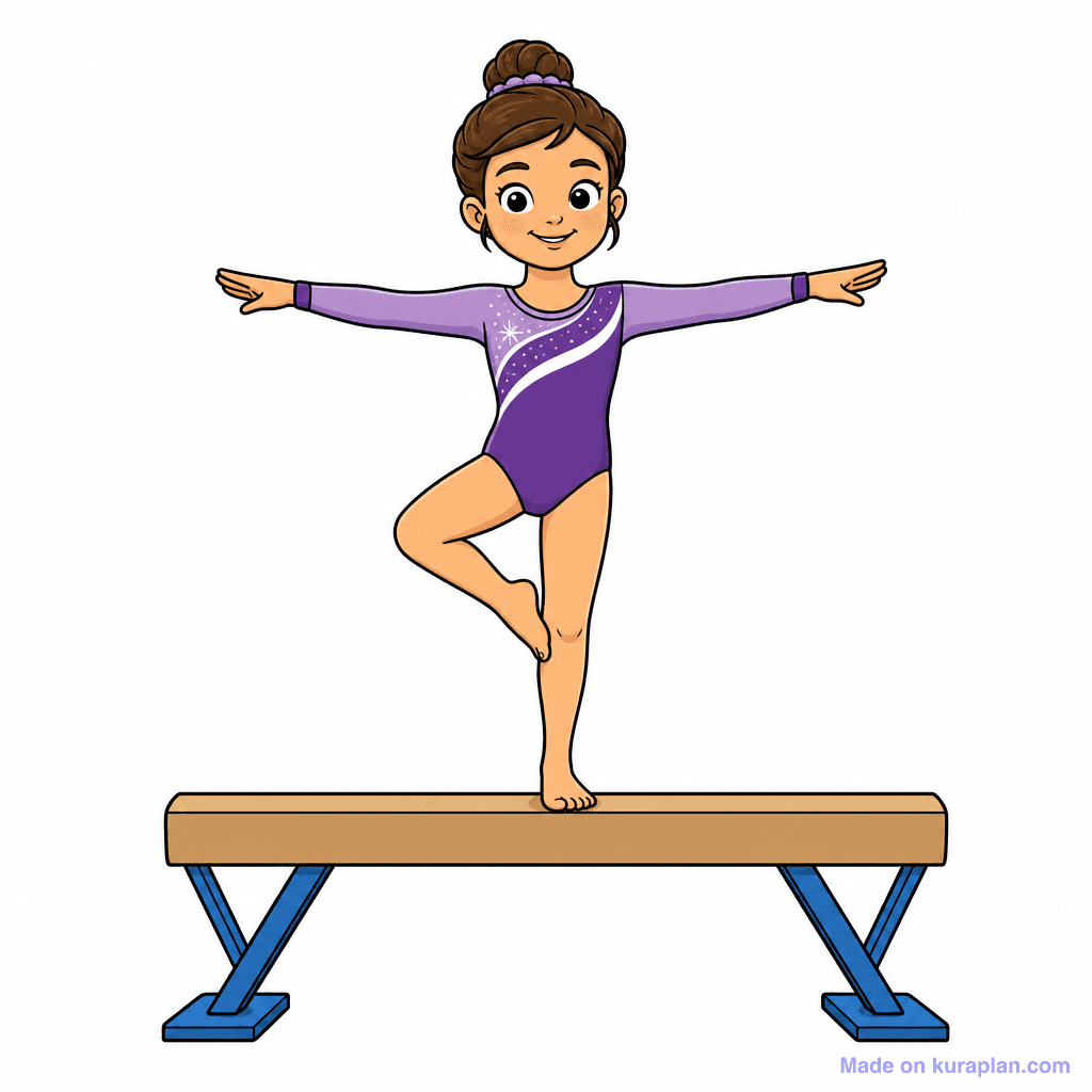 Sport Gymnast On Beam