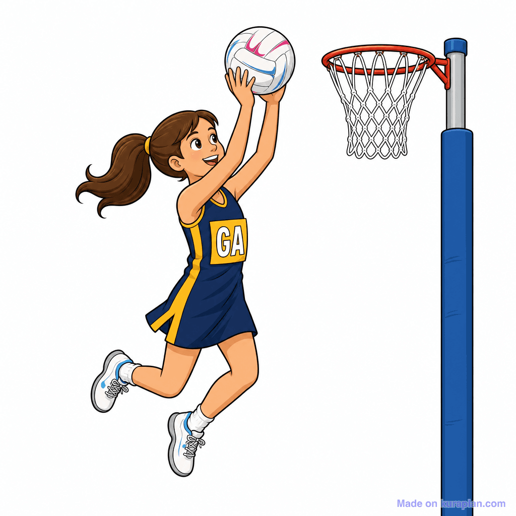 Sport Netball Player Shooting