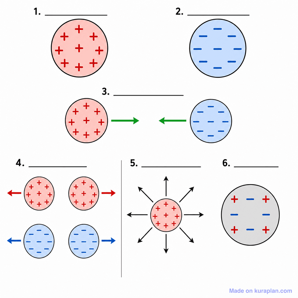 Static Electricity: Electric Charges and Forces (simple, unlabeled)