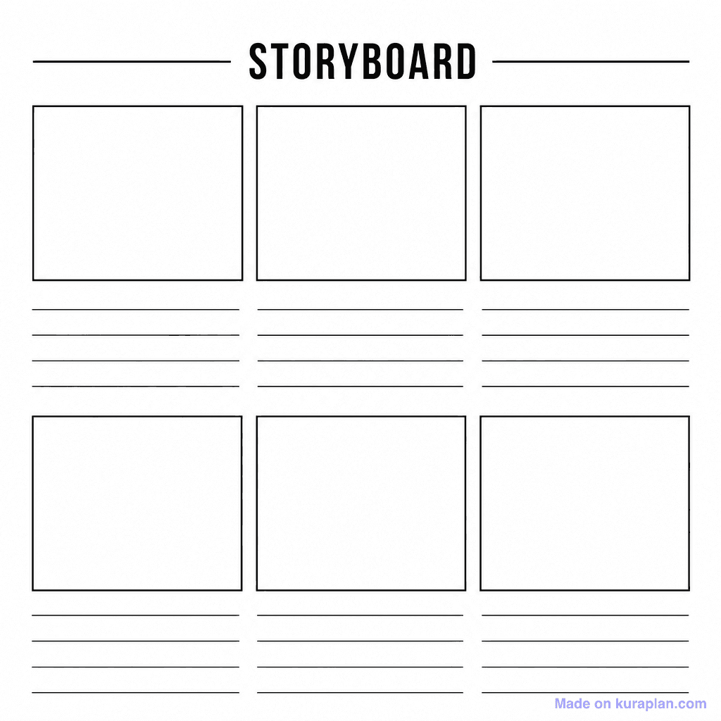 Story Six Panel Storyboard Template