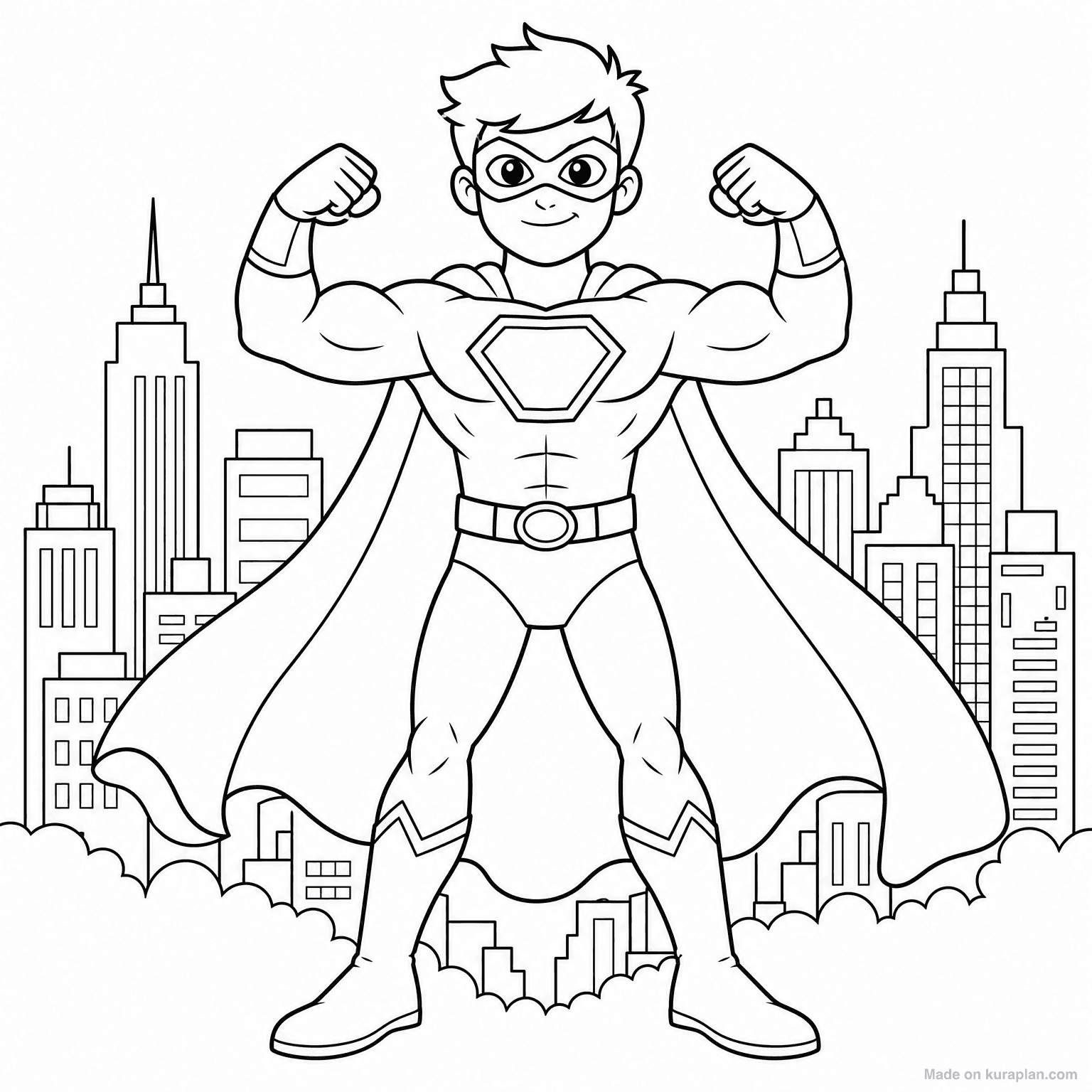 Generic Superhero — Coloring Page