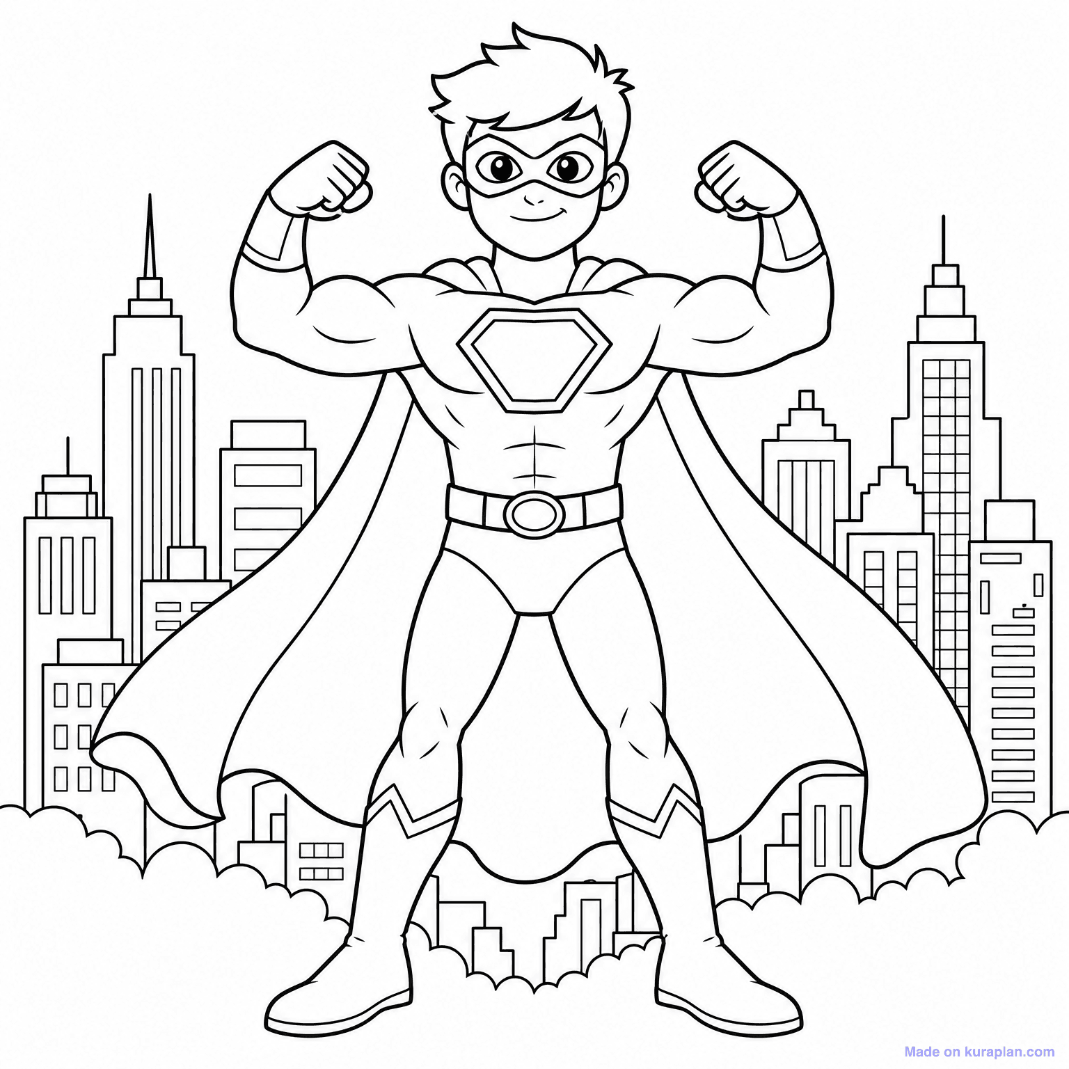 Generic Superhero — Coloring Page