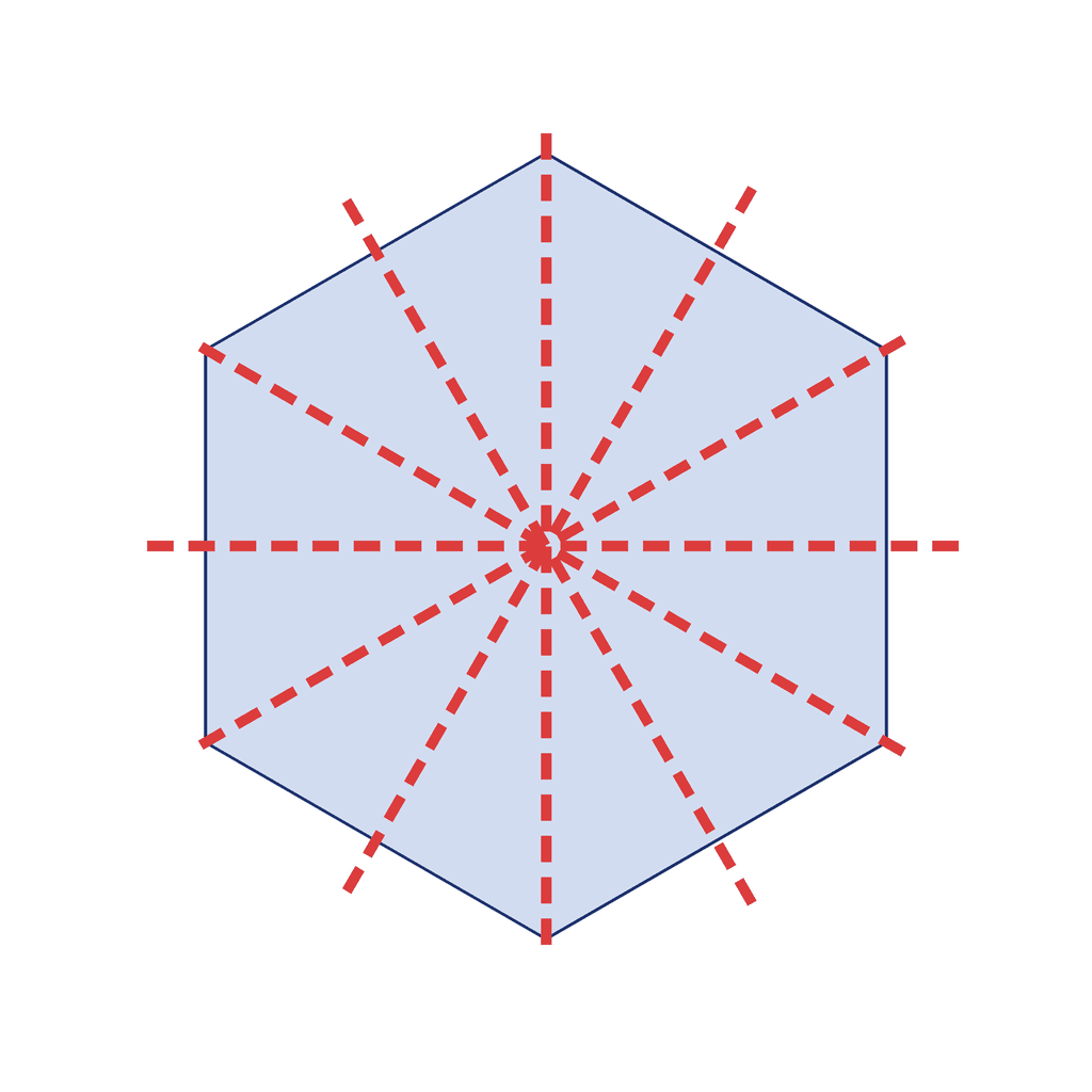 Regular hexagon — 6 lines