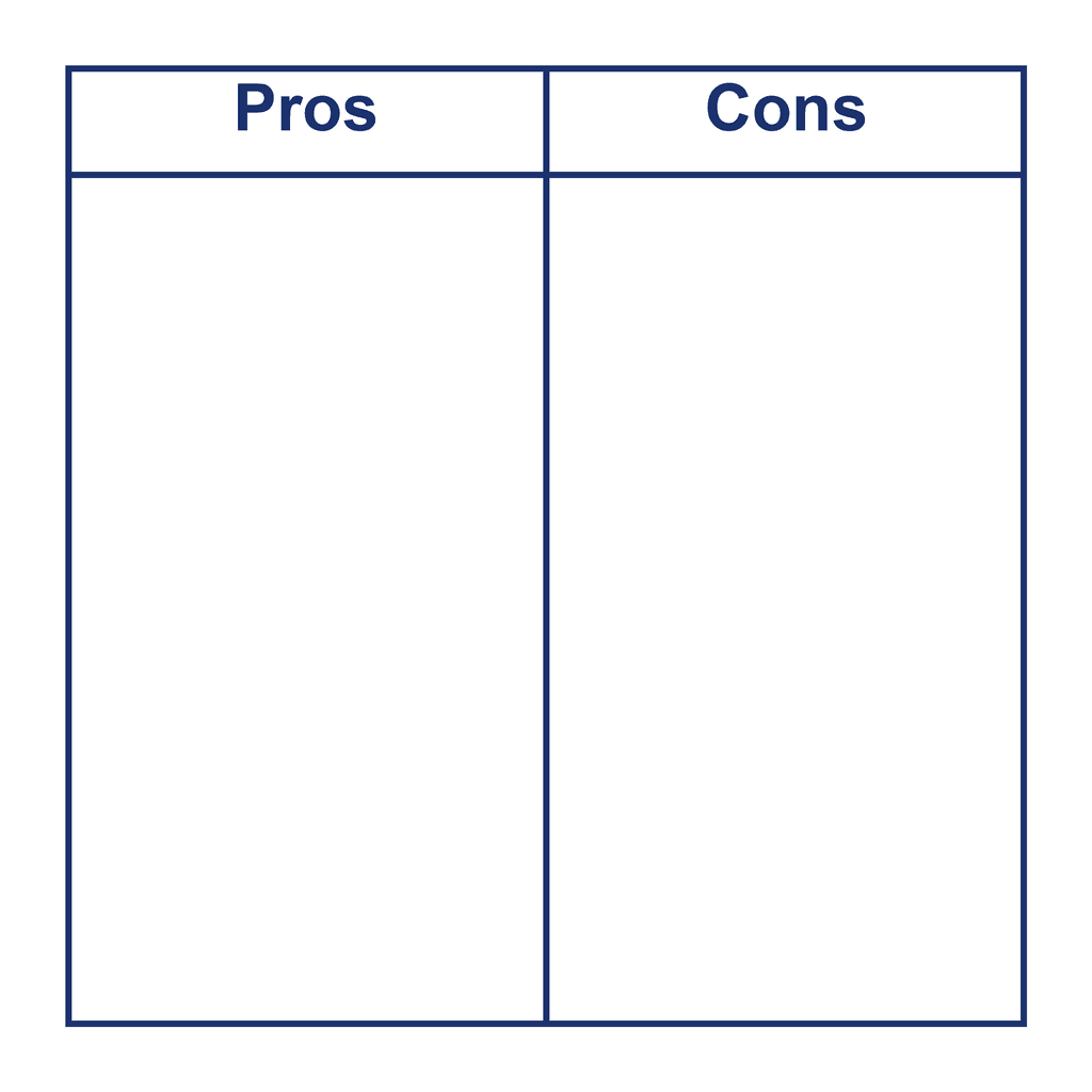 T-Chart — Pros & Cons