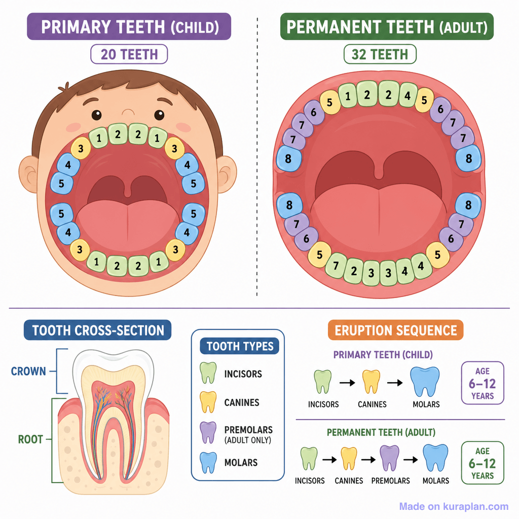 Tooth Development: Primary to Permanent Teeth (simple)