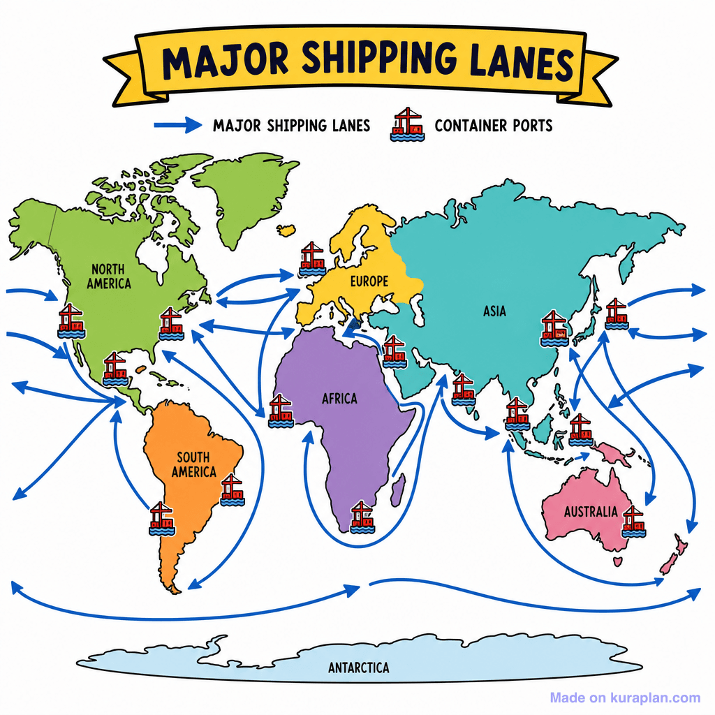 Trade Routes World Map