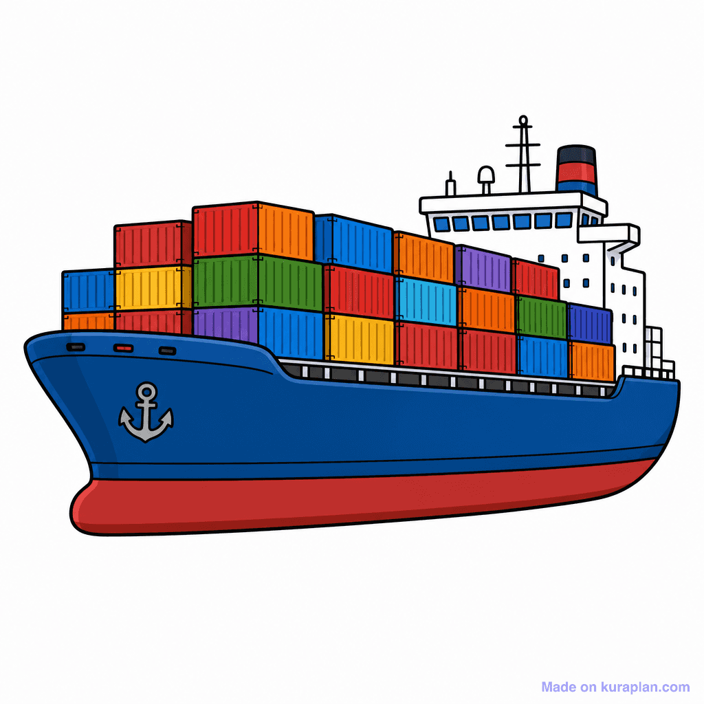 Transport Container Ship