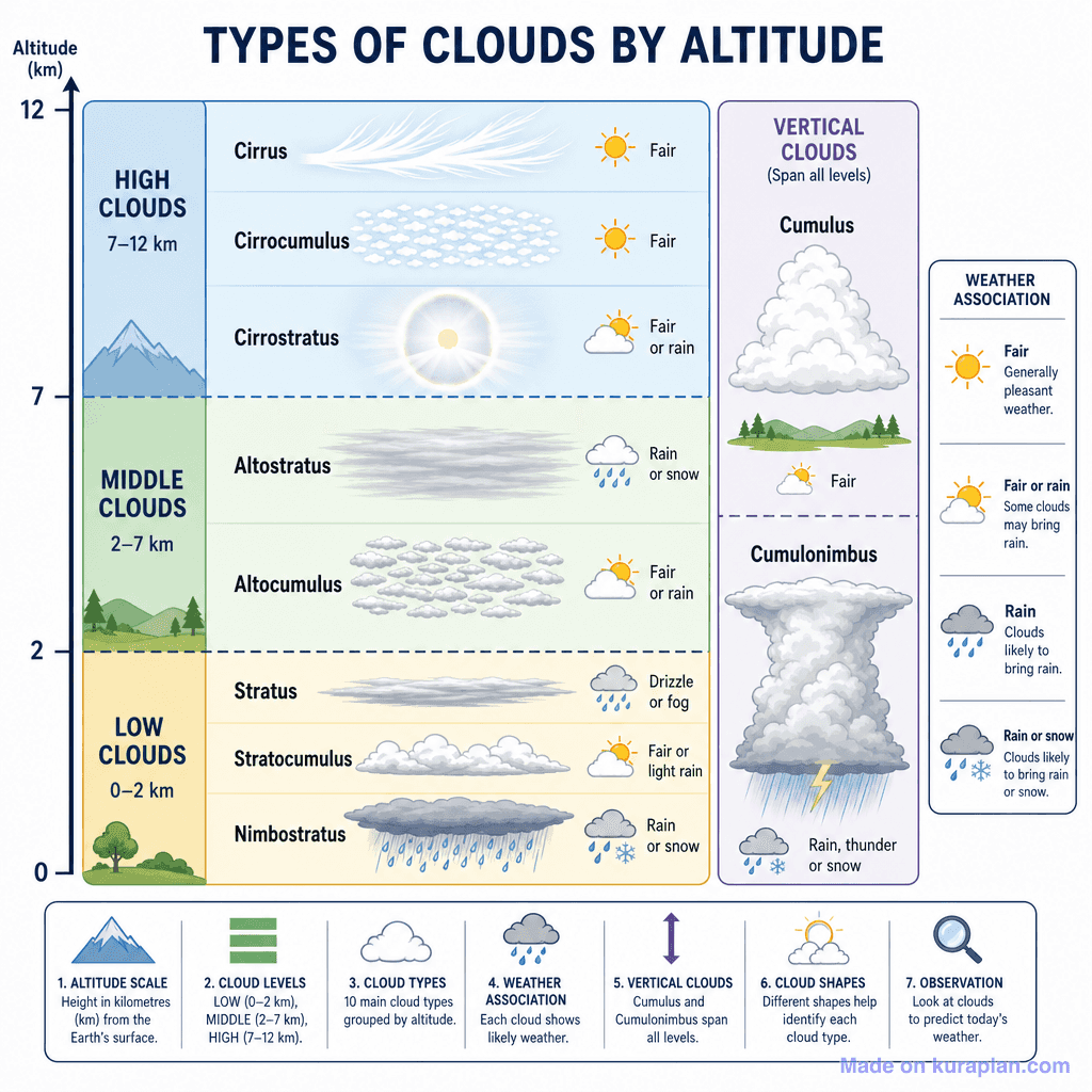 Types of Clouds by Altitude (detailed)