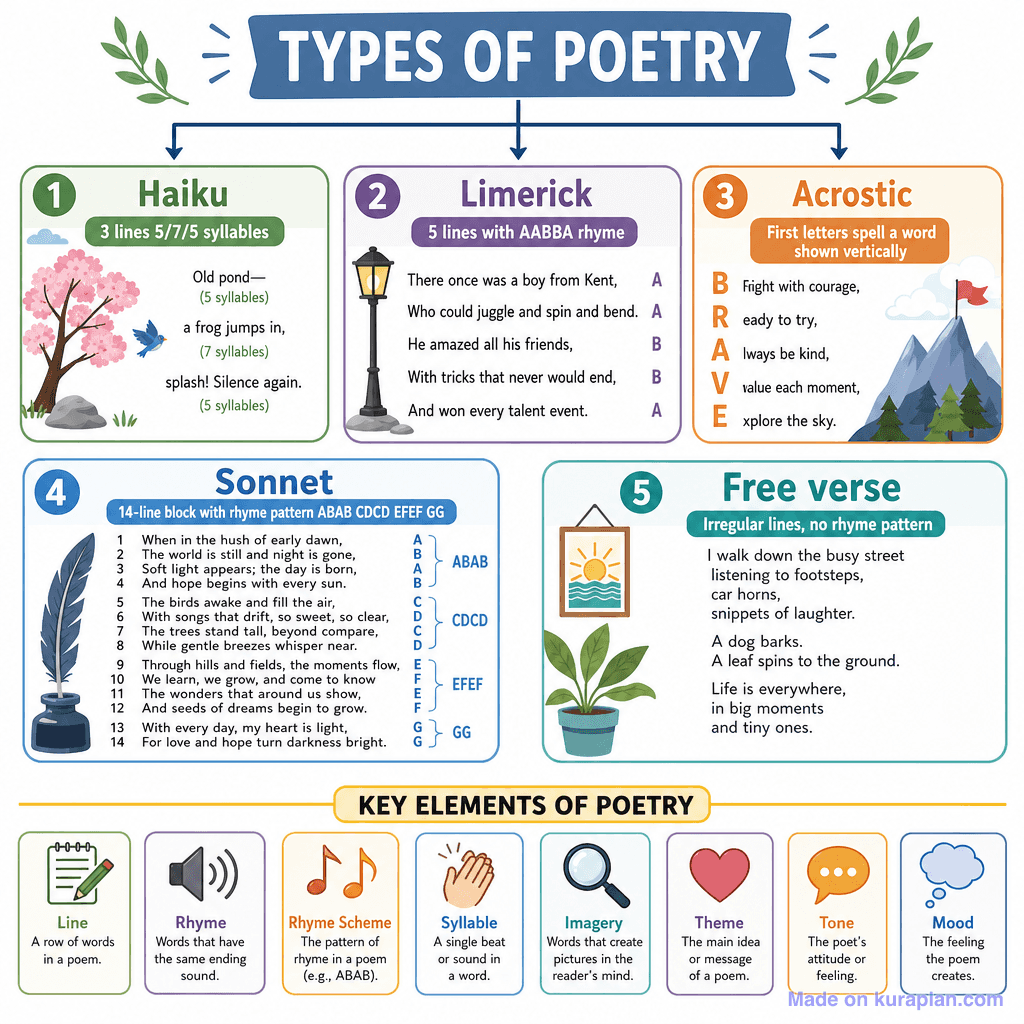 Types of Poetry (detailed)